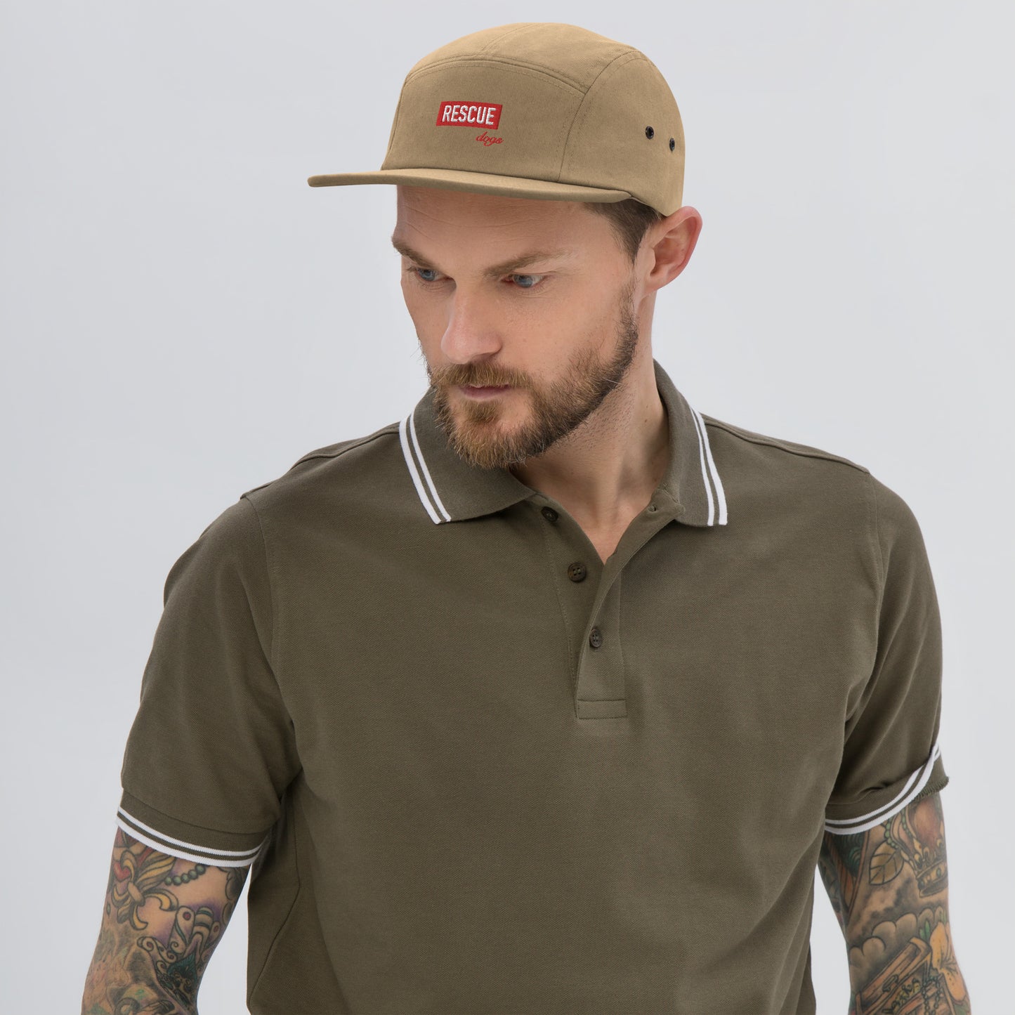 Rescue Dogs Five Panel Cap - Khaki