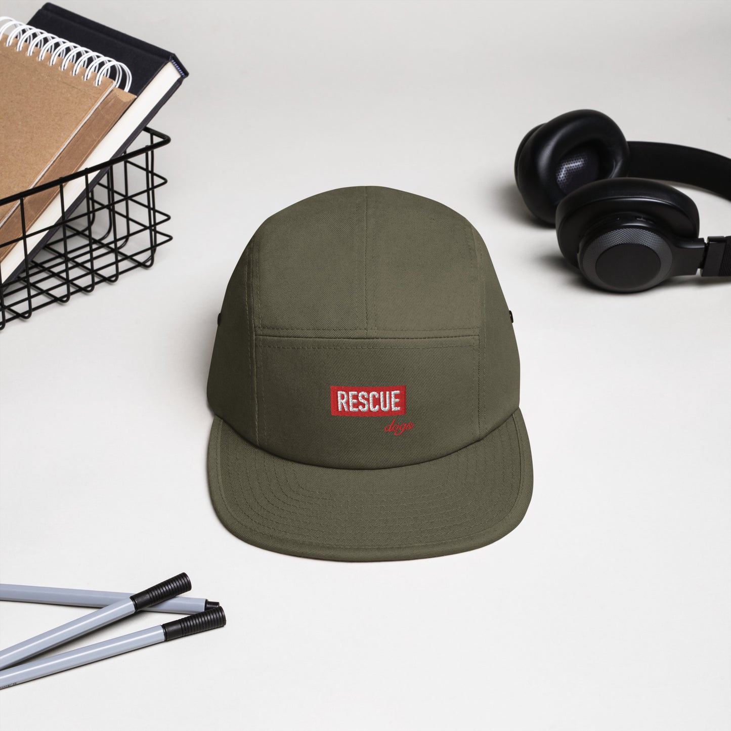 Rescue Dogs Five Panel Cap - Olive