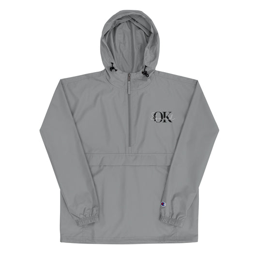 OK Squad Embroidered Champion Packable Jacket - Grey