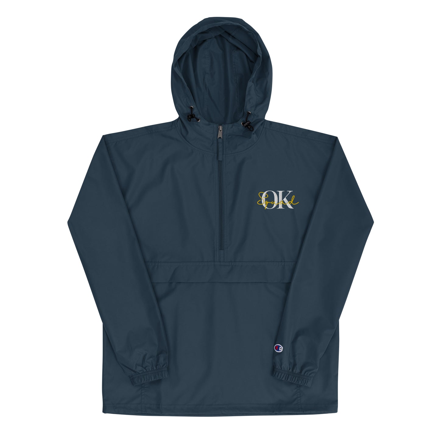 OK Squad Embroidered Champion Packable Jacket - Navy Blue