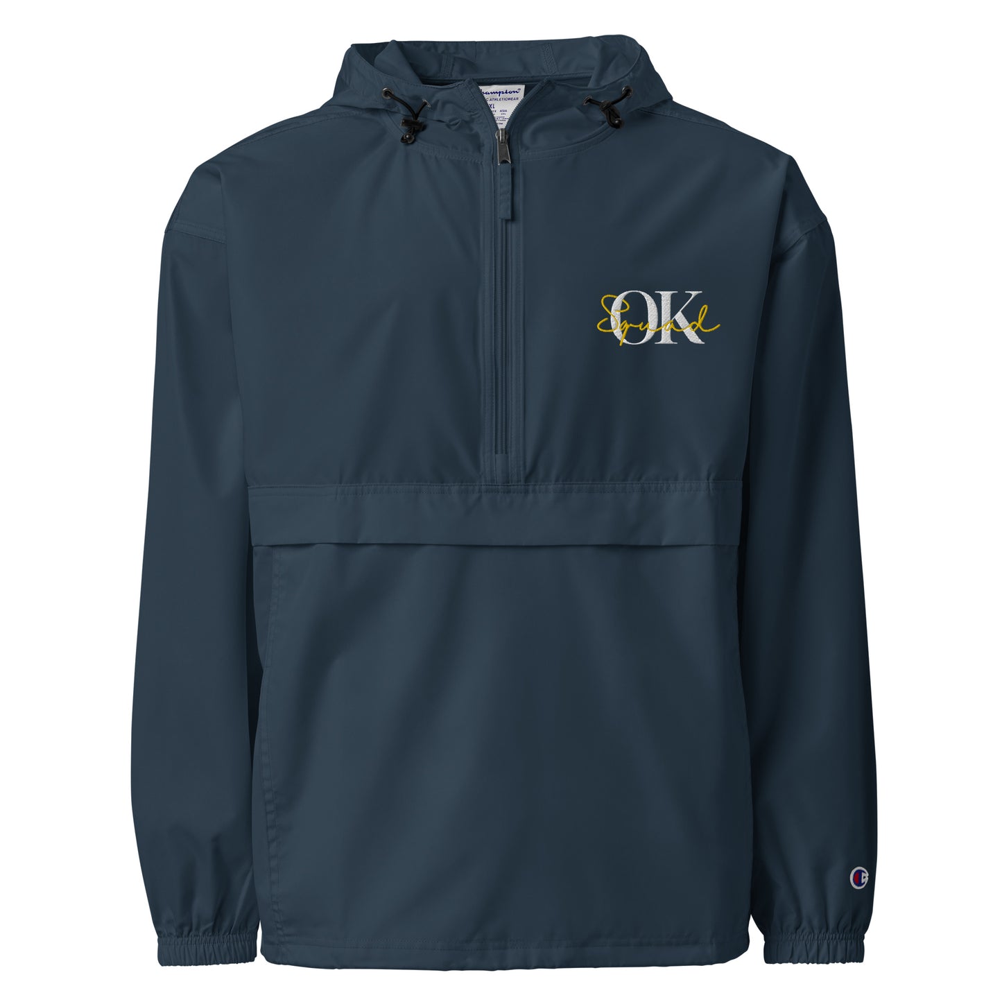 OK Squad Embroidered Champion Packable Jacket - Navy Blue