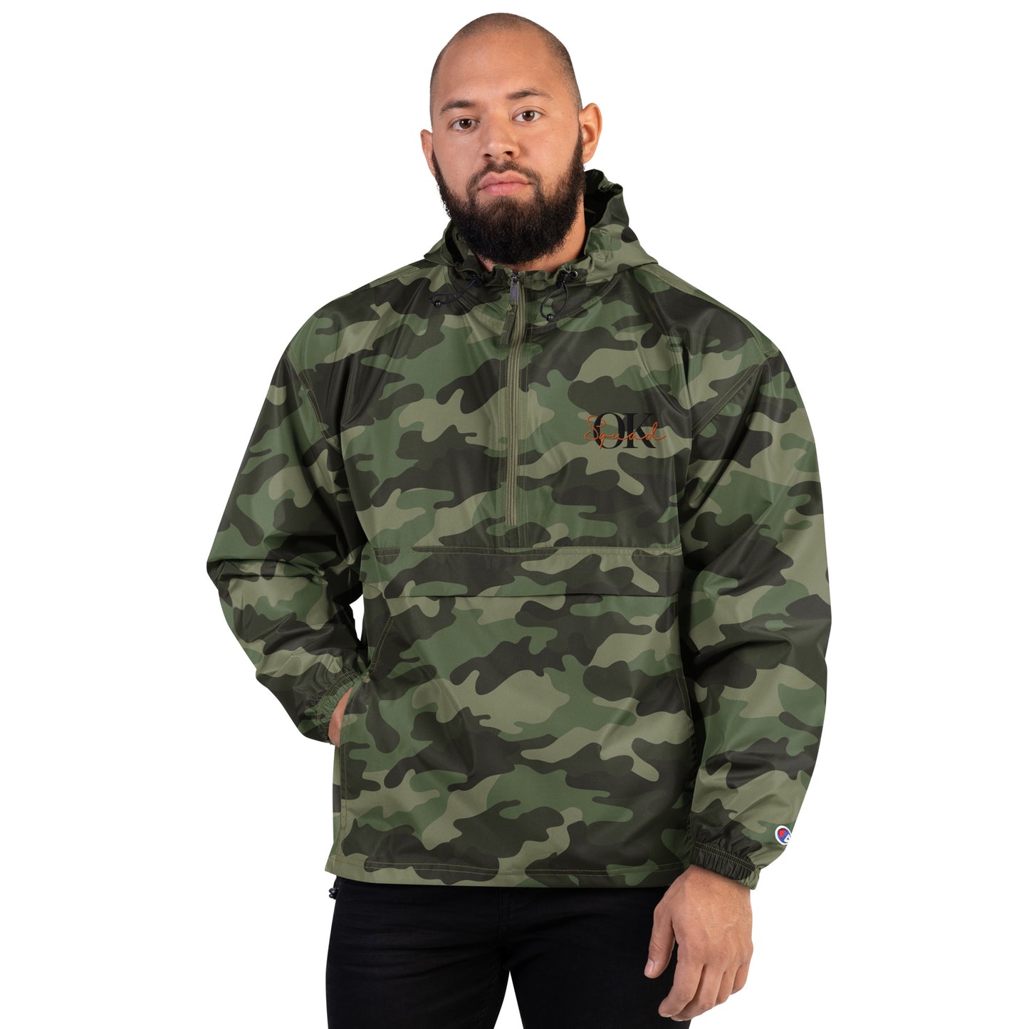 OK Squad Embroidered Champion Packable Jacket - Camo