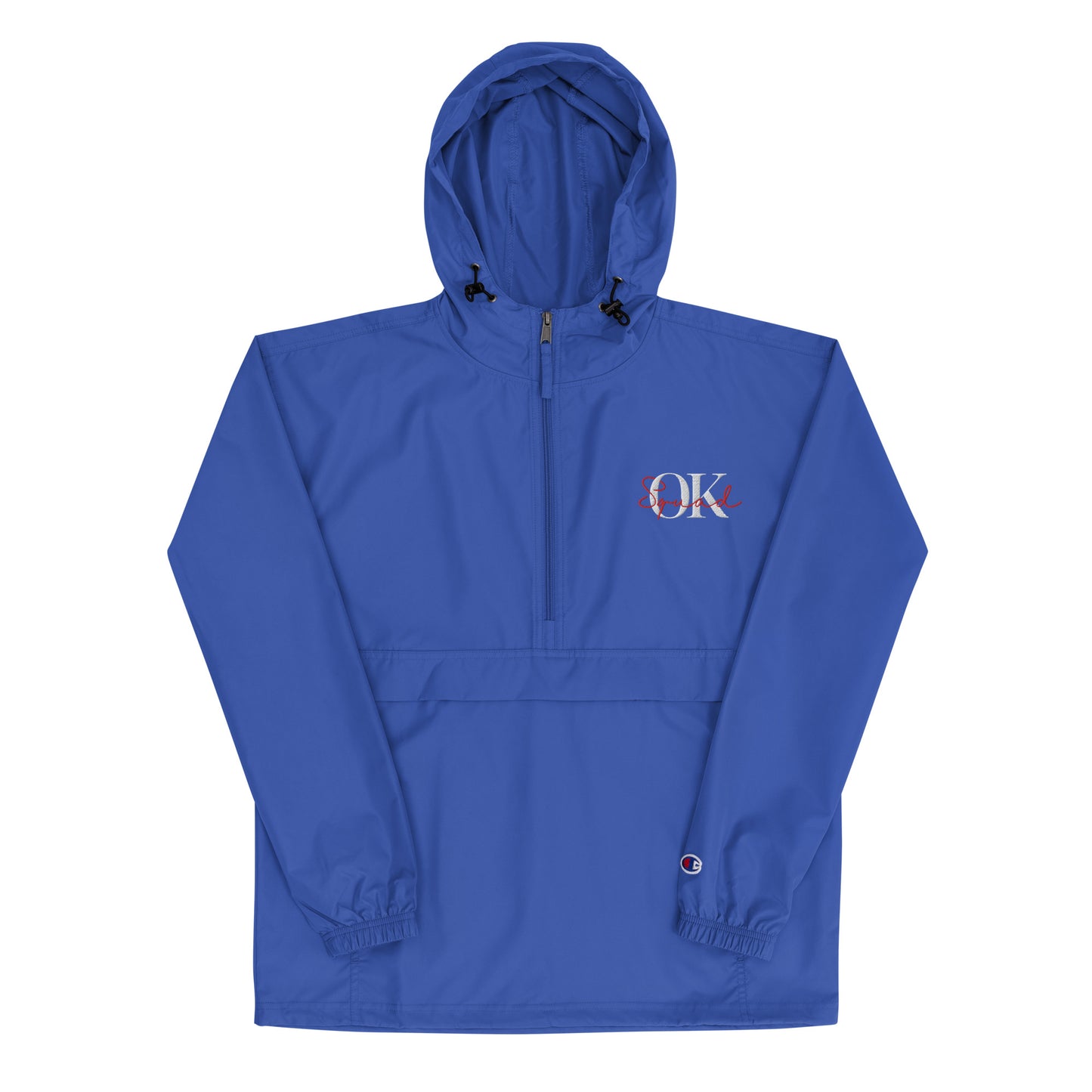 OK Squad Embroidered Champion Packable Jacket - Royal Blue