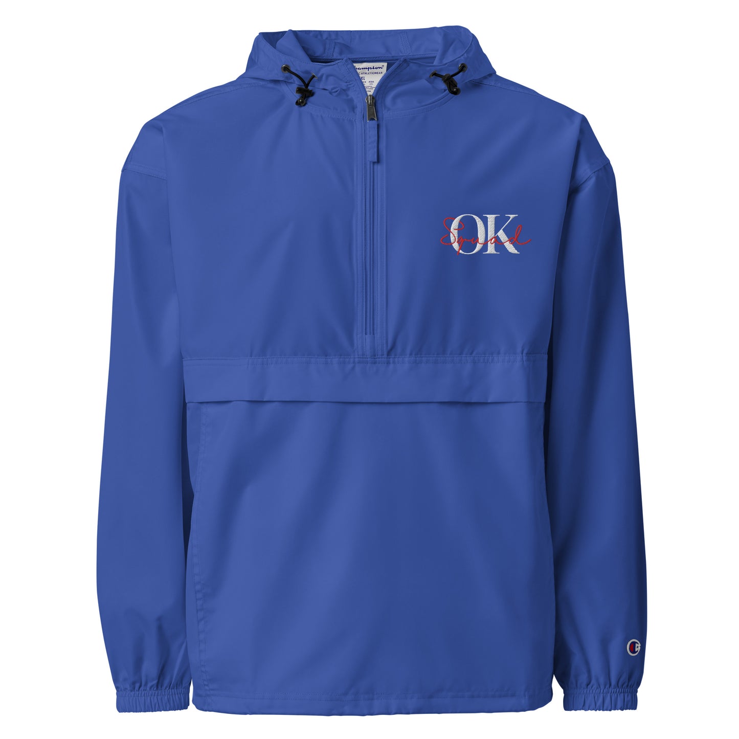 OK Squad Embroidered Champion Packable Jacket - Royal Blue