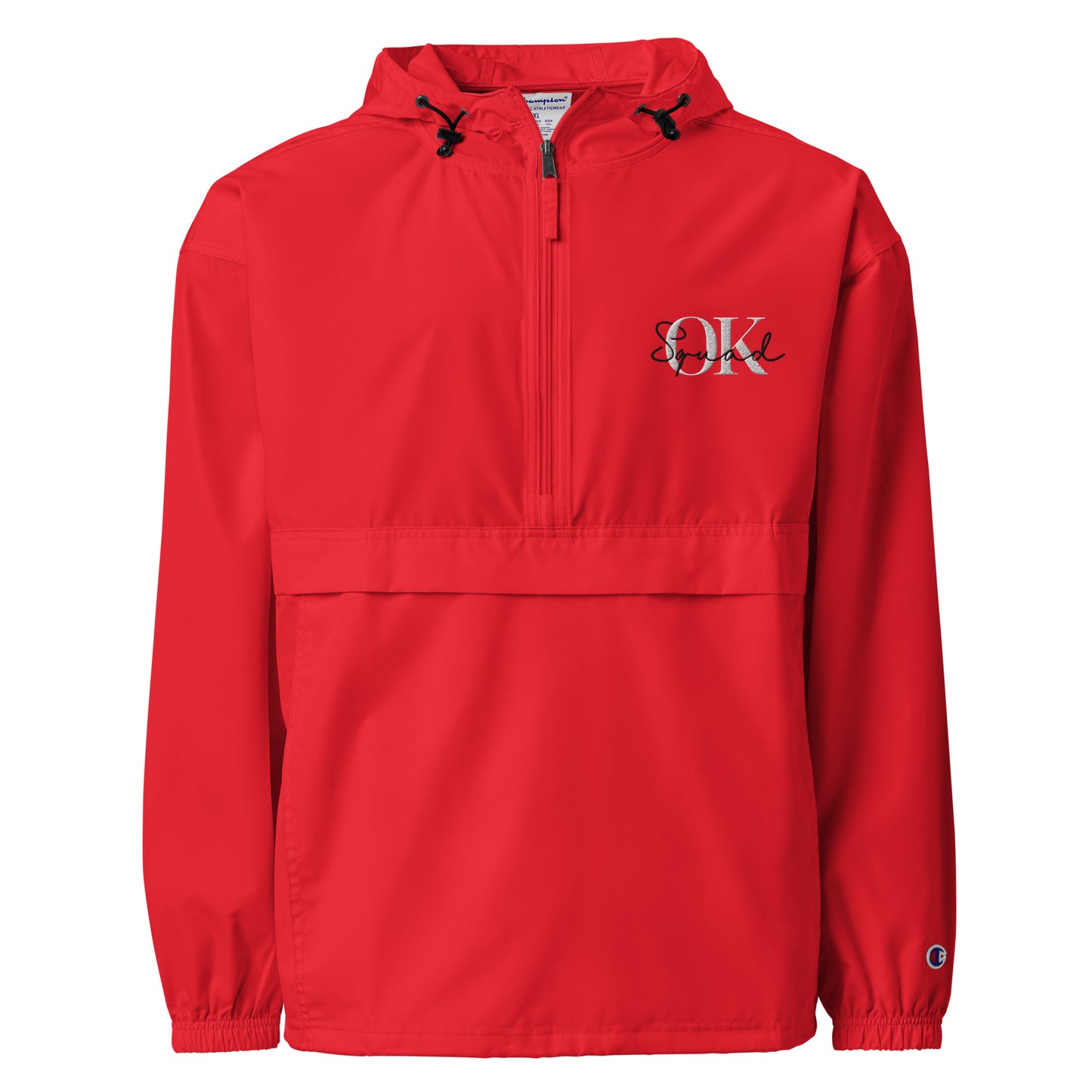 OK Squad Embroidered Champion Packable Jacket - Red