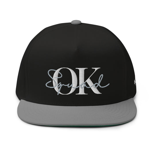 OK Squad 5-Panel Flat Bill Cap - Black/Grey