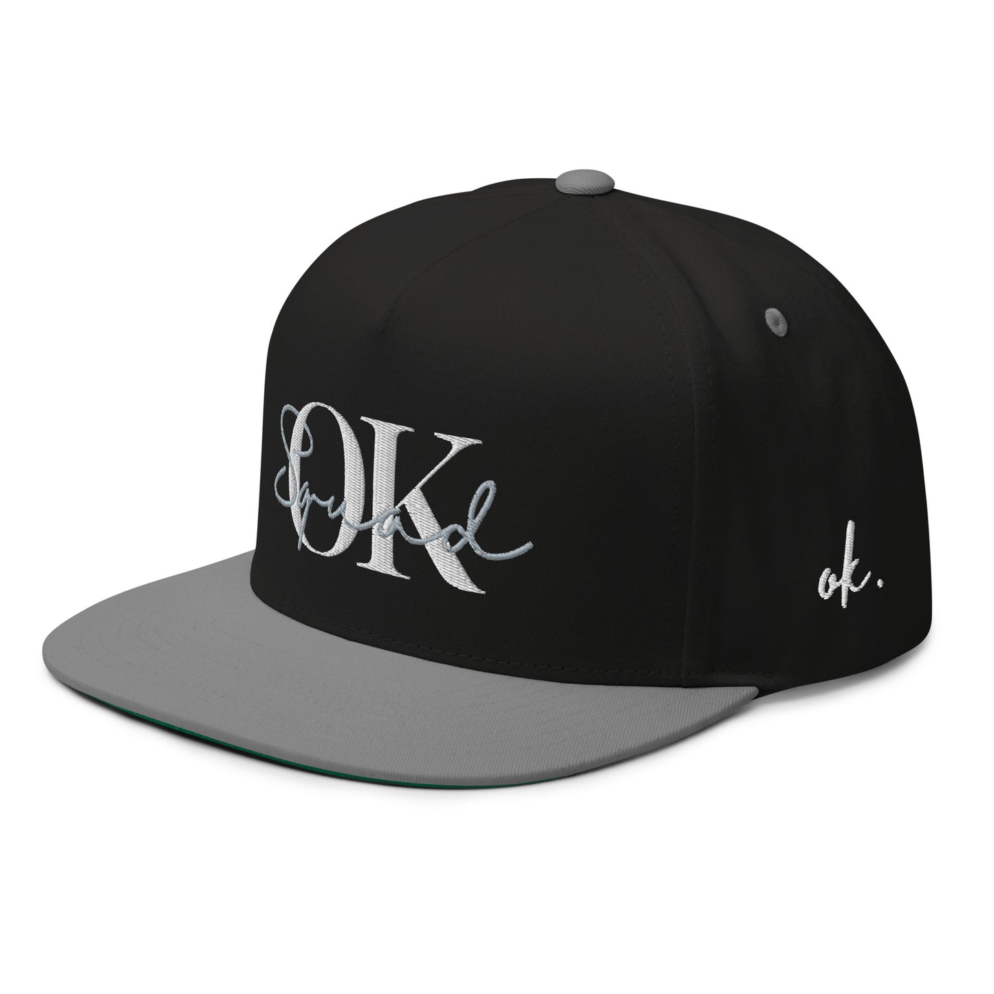 OK Squad 5-Panel Flat Bill Cap - Black/Grey