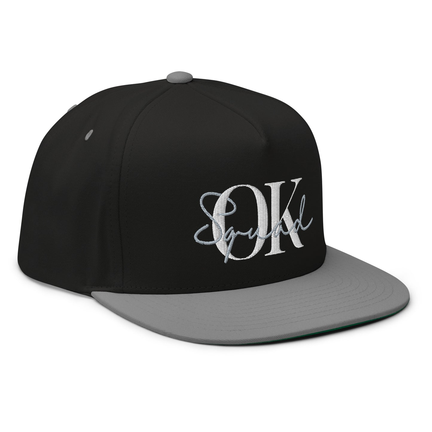 OK Squad 5-Panel Flat Bill Cap - Black/Grey