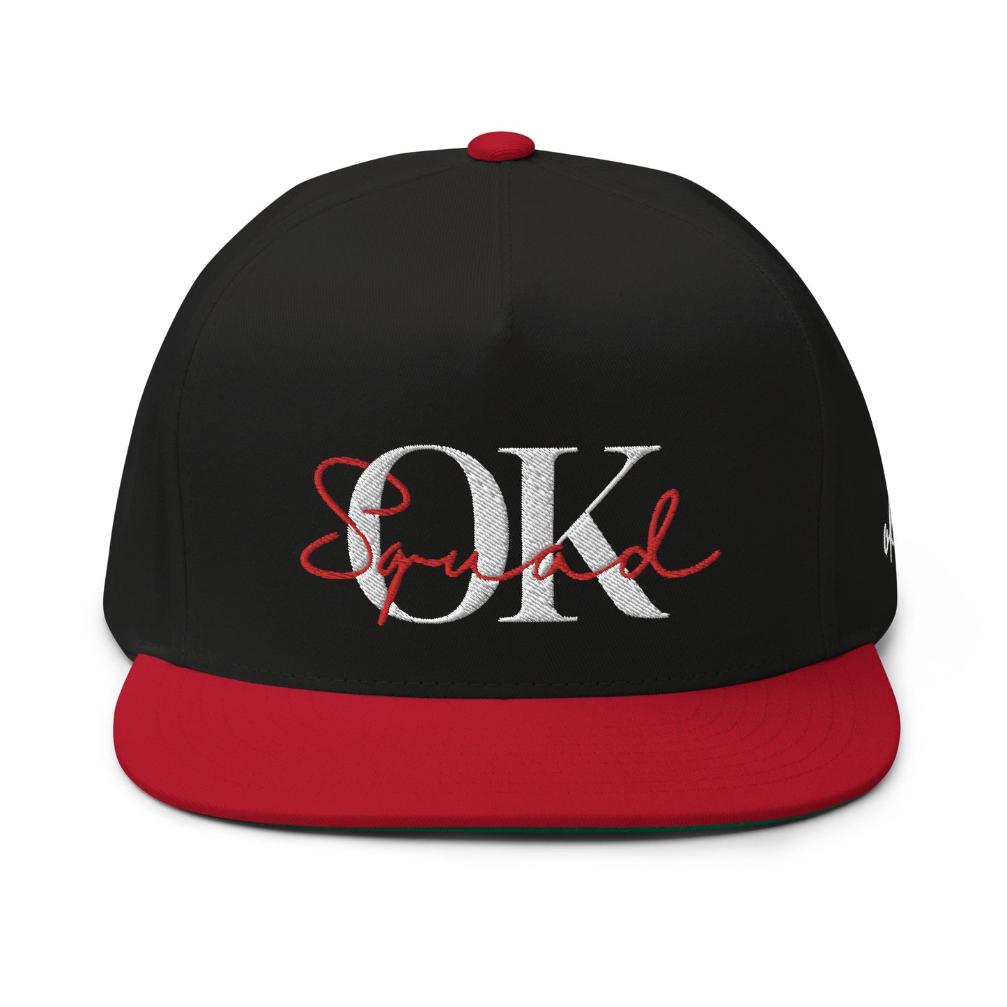 OK Squad 5-panel Flat Bill Cap - Black/Red