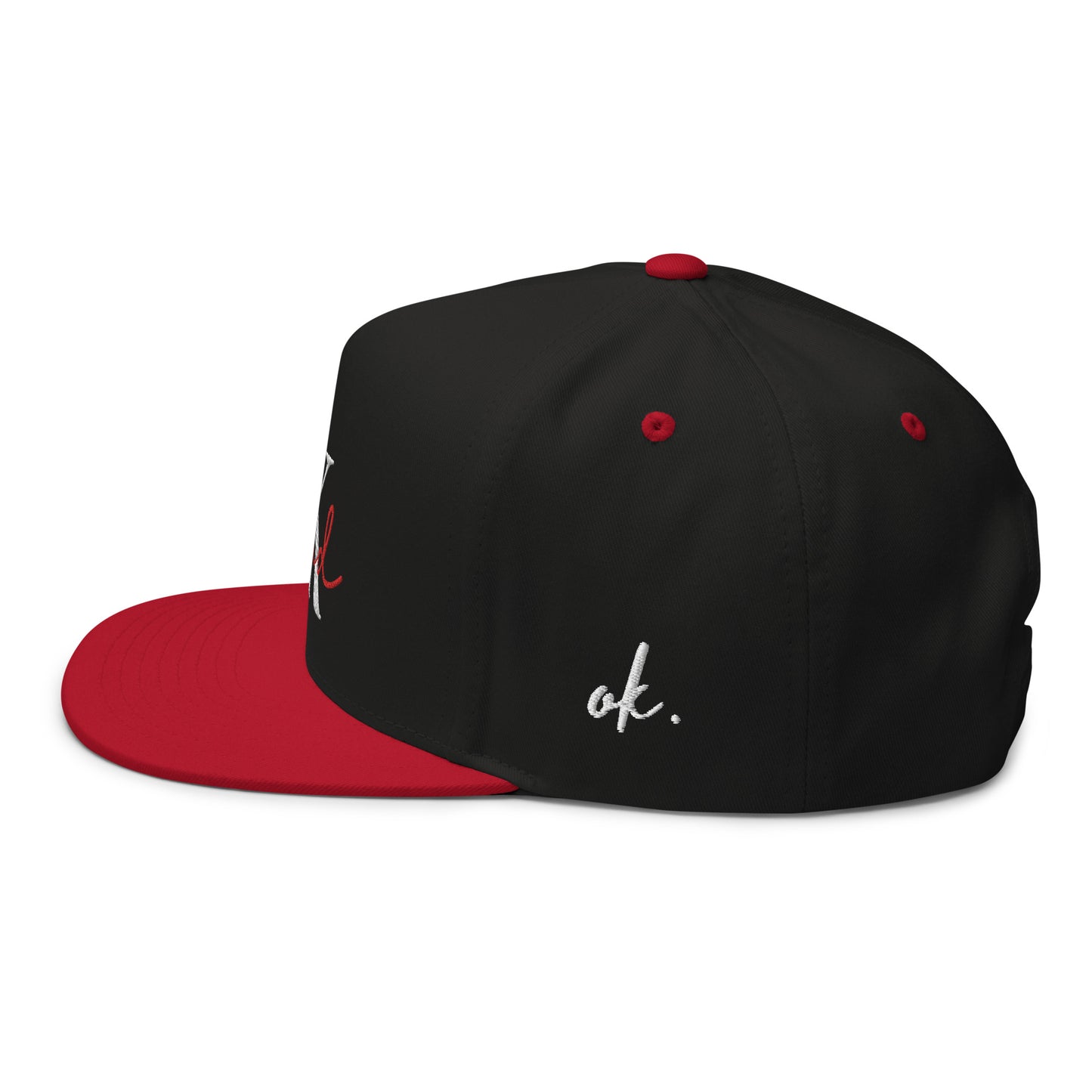 OK Squad 5-panel Flat Bill Cap - Black/Red