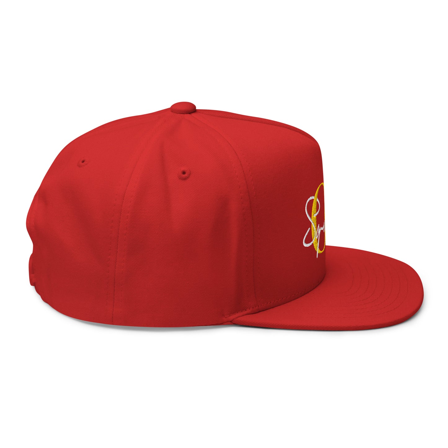 OK Squad 5-Panel Flat Bill Cap - Red/Yellow