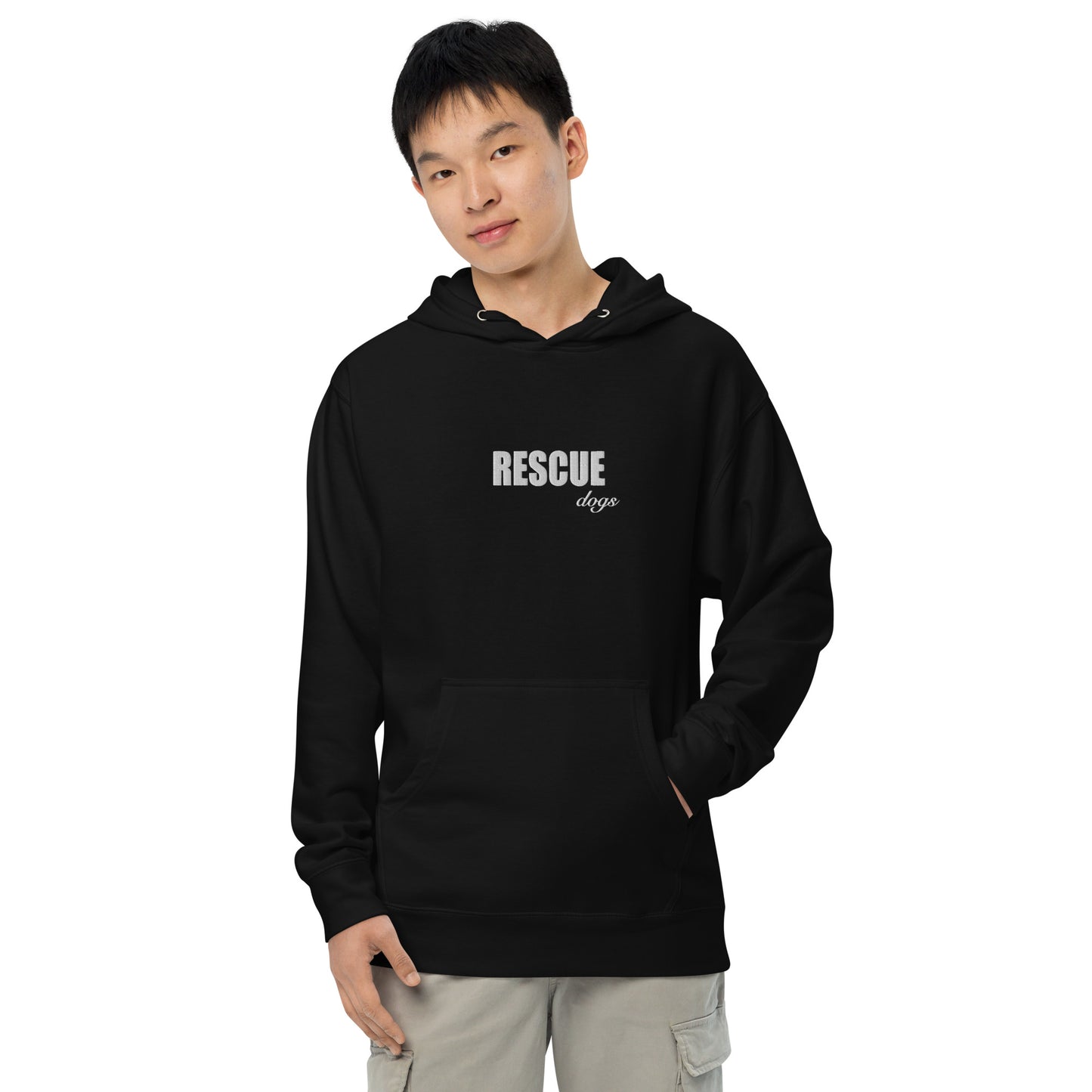 Rescue Dogs Classic Logo midweight hoodie - Black